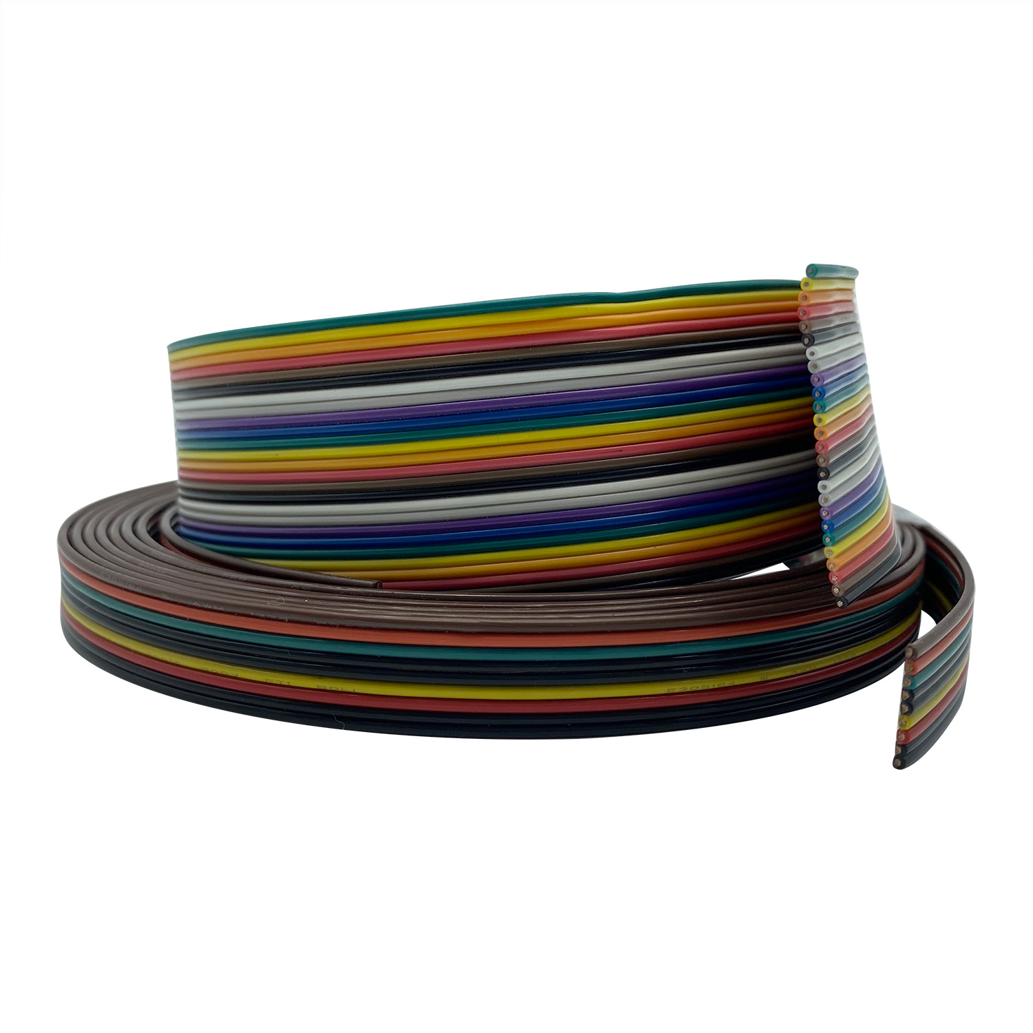 Arco iris modificado para requisitos particulares FEP del cobre estañado 24AWG 28AWG del cable plano