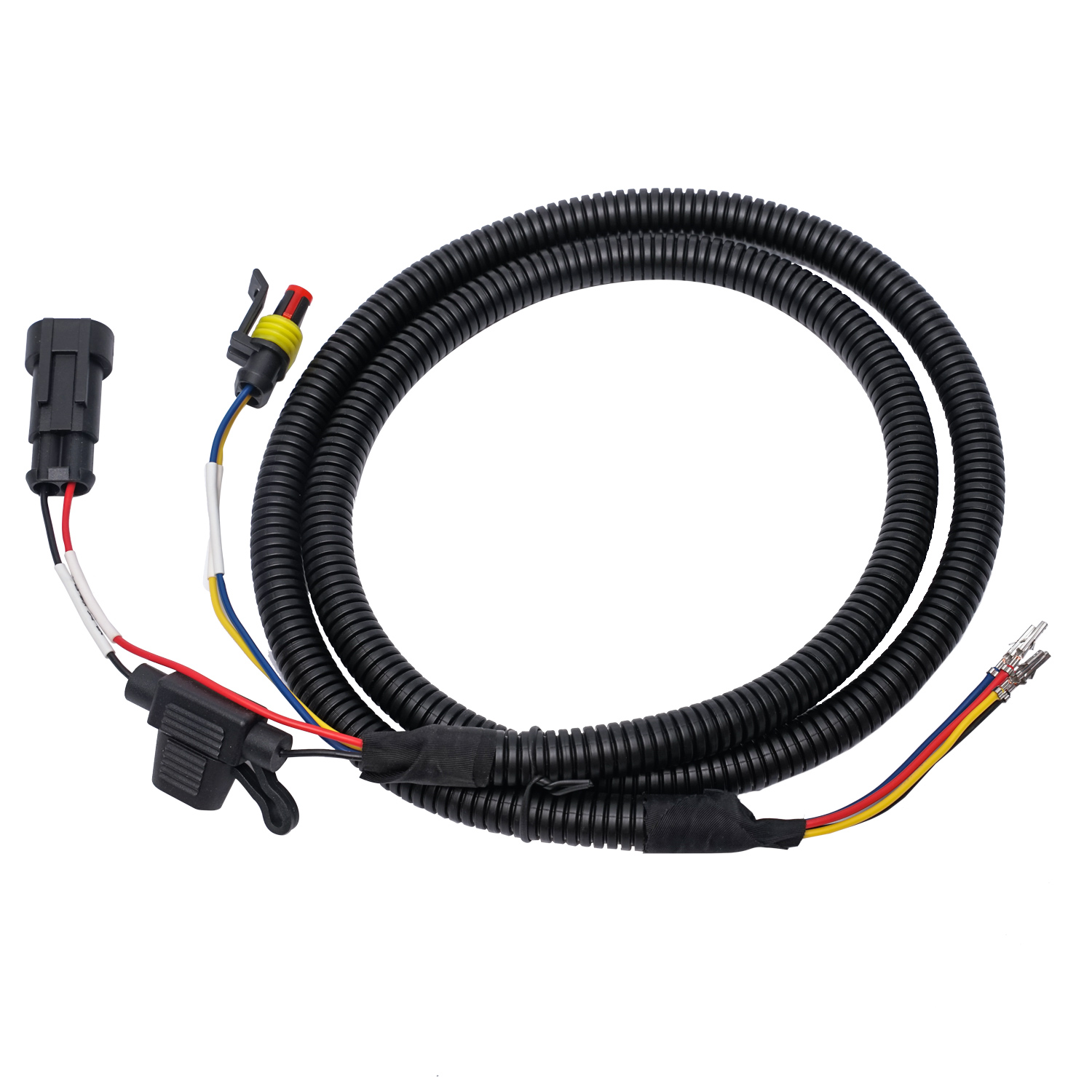 Arnés de cableado automotriz del camión del PVC del negro del tubo corrugado
