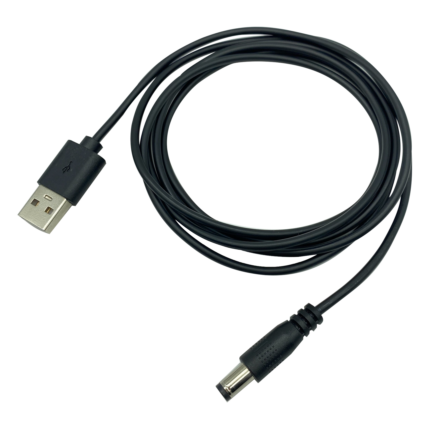 Cable espiral USB A a CC de 5,5x2,5 mm Cable de carga de alimentación de CC