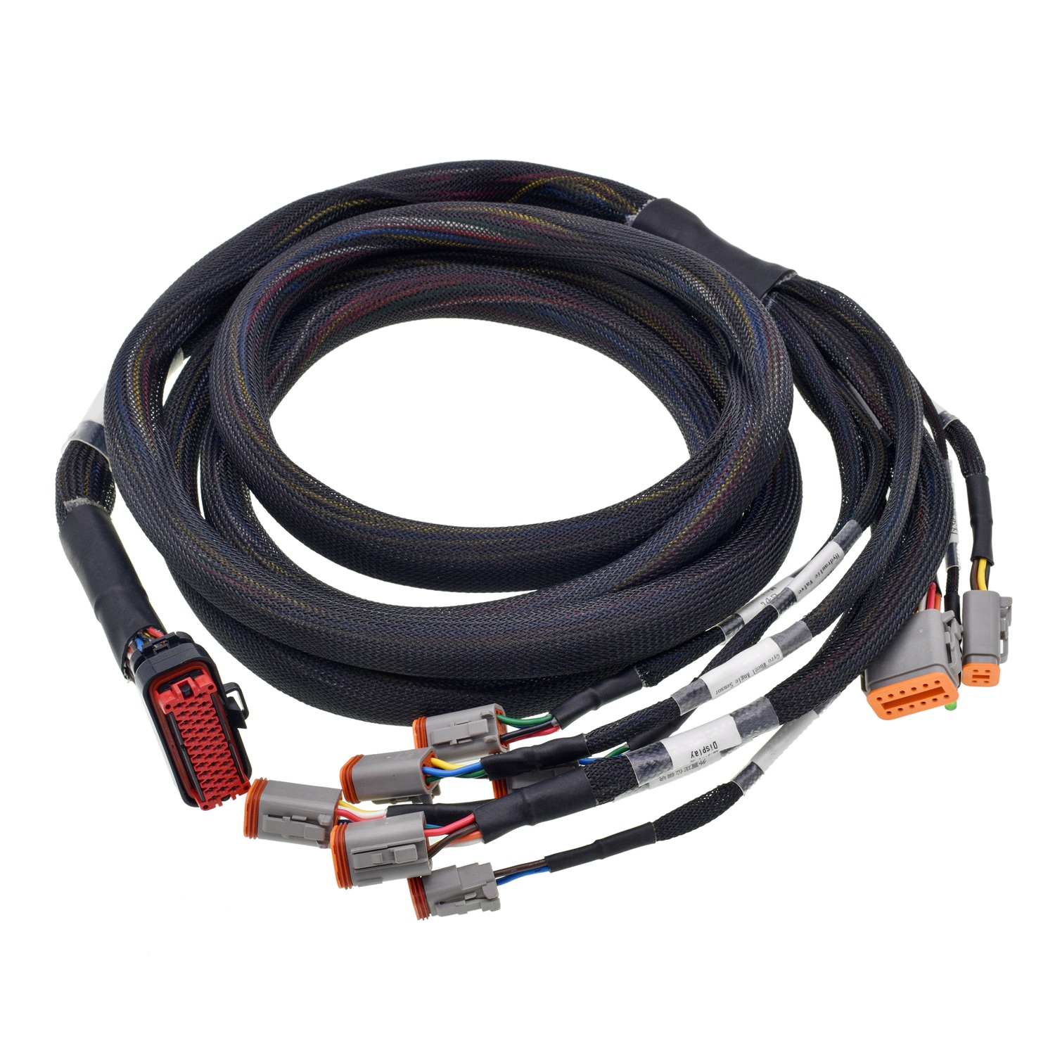 Arnés de cableado automotriz impermeable del conector del DT de la malla de nylon